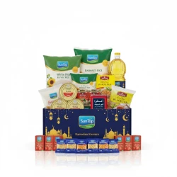 Sun Top Ramadan Package – Rice 3.5 kg, Basmati Rice 1121 3.5 kg, Sugar 3 kg, Vermicelli 150 g x 4, Sunflower Oil 3 liters x 3, Tuna in Oil 120 g x 3, Sardines 185 g x 2, Luncheon Meat 340 g, Tea & Tomato Paste 135 g x 4 from Sun Top