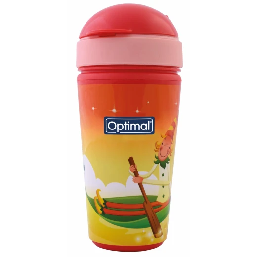 كوب شفاطة سيليكون أوبتيمال OPB-2005 سعة 350 مل، تصميم مقاوم للتسرب، خالٍ من مادة BPA، للأطفال