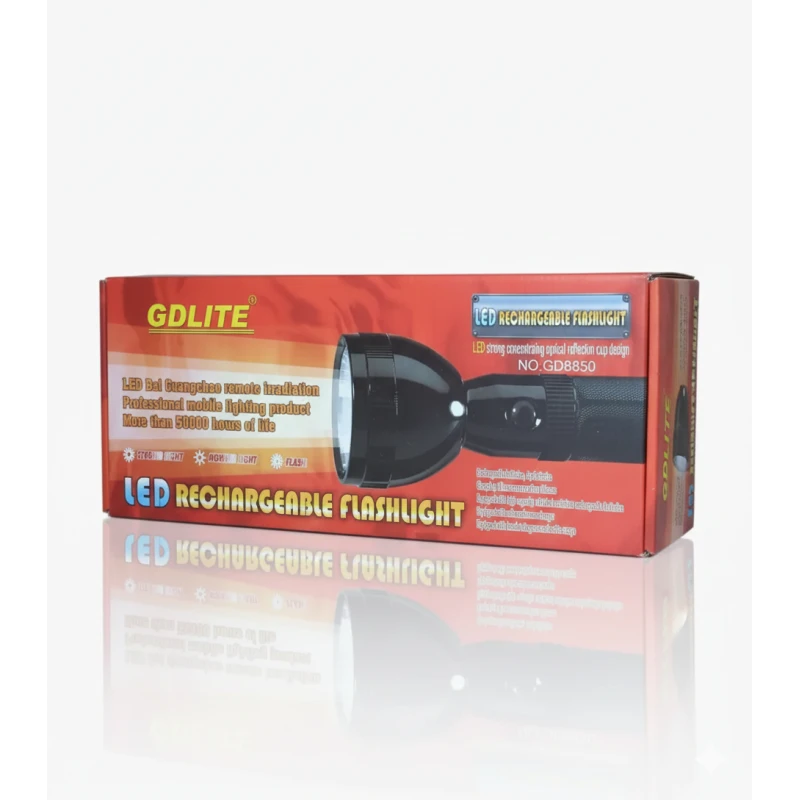 جي دي لايت GD8850 LED مصباح يدوي قابل لإعادة الشحن - طويل المدى، متين، مقاوم للماء، مقاوم للتآكل للمحترفين والاستخدام الخارجي