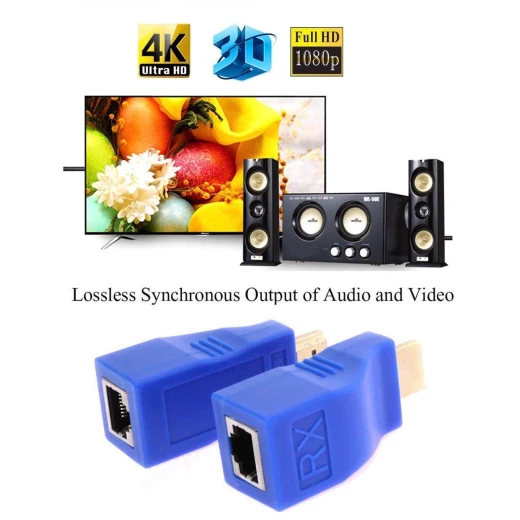 موسع الارسال TX/RX محول 30M RJ45 إيثرنت LAN بدون HDC HDMI - Image 3