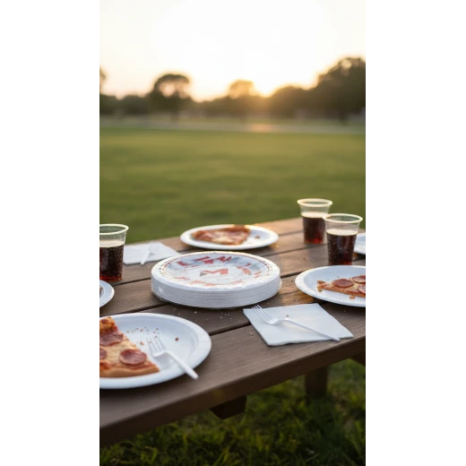 Marwa White Plastic Plates – 22 cm, Pack of 50, Lightweight & Practical for Daily Use and Events - Marwa - Image 2