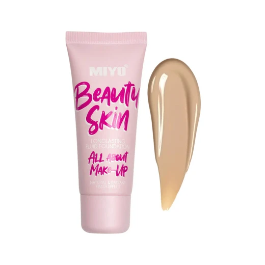 MIYO Fluid Foundation Beauty Skin 03 Nude Medium Coverage Long Lasting MIYO Fluid Foundation Beauty Skin 03 Nude Medium Coverage Long Lasting