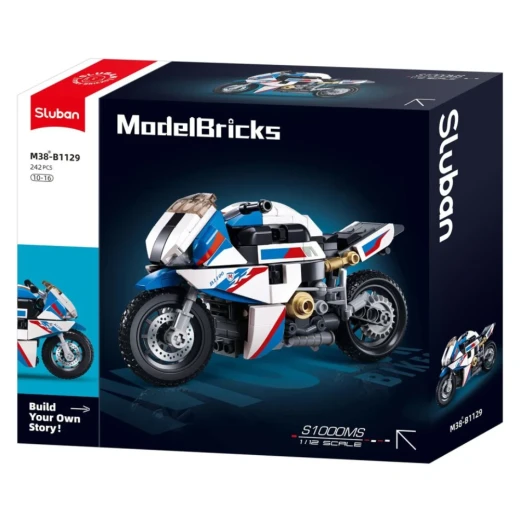 sluban ModelBricks S1000MS Motorcycle 1/12 – 242 Pieces after: Sluban S1000MS Motorbike Model Building Blocks 242 Piece Kit for Ages 10+ sluban ModelBricks S1000MS Motorcycle 1/12 – 242 Pieces after: Sluban S1000MS Motorbike Model Building Blocks 242 Piece Kit for Ages 10+