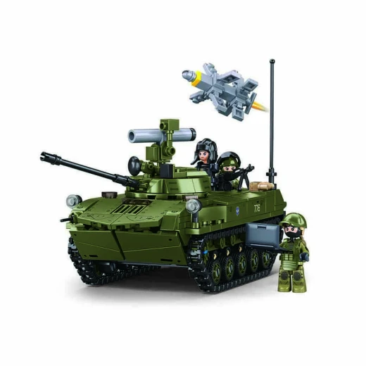 مجموعة بناء دبابة Sluban Modelbricks BMD-2S عسكرية للجيش 530 قطعة 3 مجسمات صغيرة - Sluban - Image 4