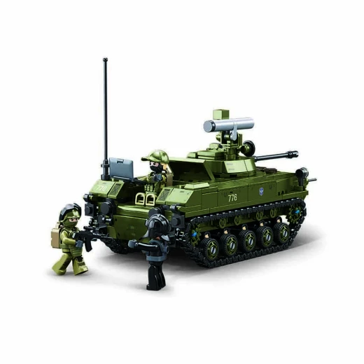 مجموعة بناء دبابة Sluban Modelbricks BMD-2S عسكرية للجيش 530 قطعة 3 مجسمات صغيرة - Sluban - Image 6