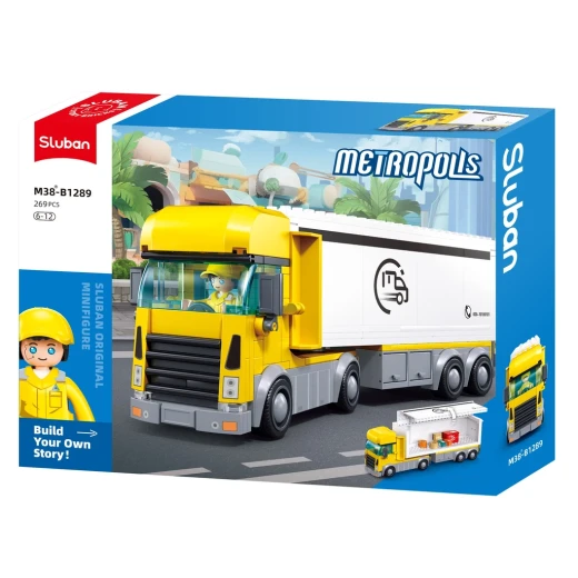 Sluban Metropolis Delivery Truck Building Set 269 Pieces, City Logistics, ABS Plastic Sluban Metropolis Delivery Truck Building Set 269 Pieces, City Logistics, ABS Plastic