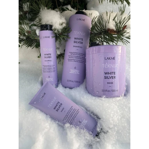 Lakme Teknia White Silver Hair Mask 250ml, Neutralizes Yellow Tones, Brightens Blonde Hair - Image 4