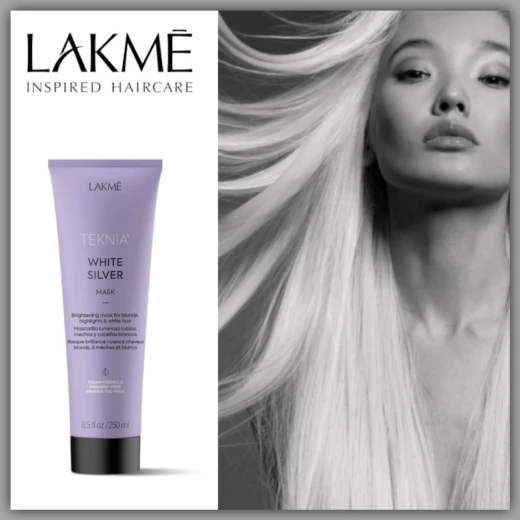 Lakme Teknia White Silver Hair Mask 250ml, Neutralizes Yellow Tones, Brightens Blonde Hair - Image 3
