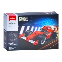 Sluban Red Car M38 B1335 Construction Toy Set for Boys: 210 Piece Building Blocks Kit, Features Opening Doors and Realistic Details, Compatible with Other Brands