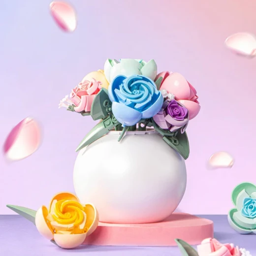 مجموعة مكعبات بناء Sluban Pleyerid Roses للبنات، 10+ سنوات، 561 جرام - Sluban - Image 2