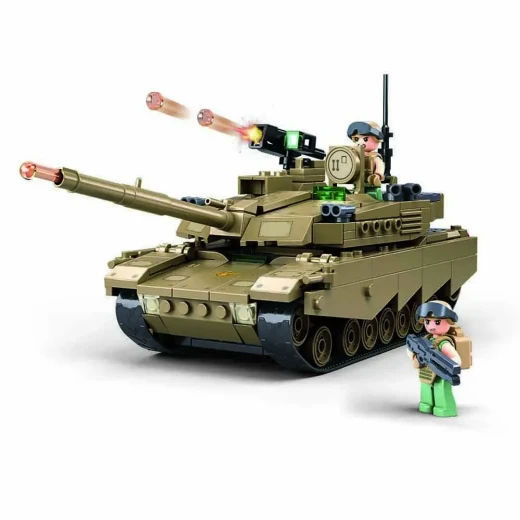 مجموعة مكعبات بناء دبابة الجيش سلوبان OEF M1XS عسكرية: 314 قطعة لتصميم إبداعي ولعب حرب واقعي. هدية مثالية للأطفال بعمر 6 سنوات فما فوق. - Sluban - Image 3