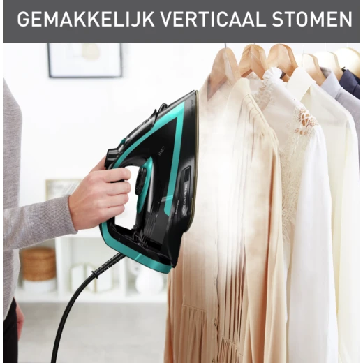 Tefal Puregliss FV8066 Steam Iron: 3000W Power, Black and Blue Design, Anti Drip and Self Clean Features for Efficient Ironing - Image 2