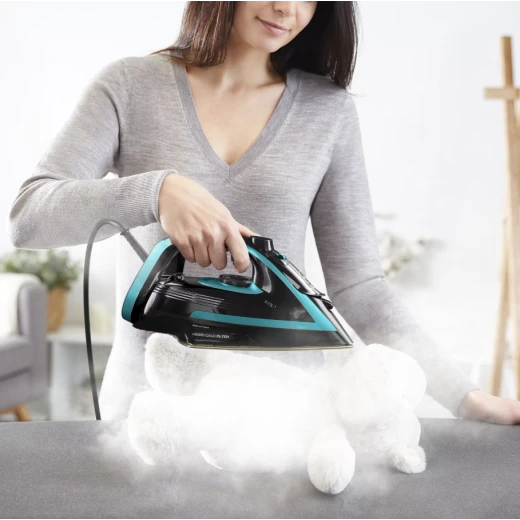 Tefal Puregliss FV8066 Steam Iron: 3000W Power, Black and Blue Design, Anti Drip and Self Clean Features for Efficient Ironing - Image 6