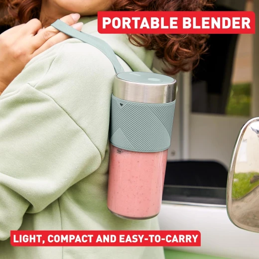 Tefal LiteMix BL1C0430 Portable Blender: Lightweight and compact design with a silicone handle; powerful and quiet blending in 40 seconds; versatile for smoothies, protein shakes, soups; 300ml leak-proof cup; easy to clean - Image 4