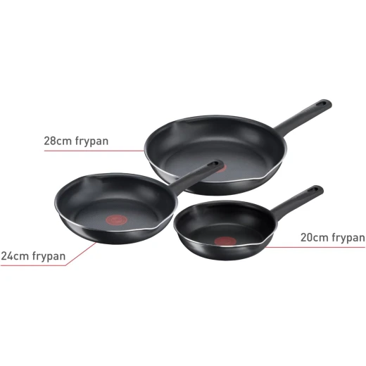 Tefal Day By Day Frying Pan Set of 3, Non-Stick, 20/24/28 cm, Made in France - Image 2