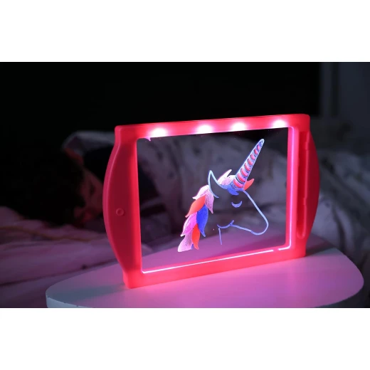 Marvin's Magic Glow Art Board Pink 3D Effect Dry Erase Drawing Board for Kids - Image 2