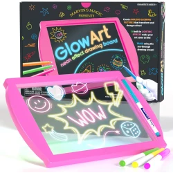 Marvin's Magic Glow Art Board Pink 3D Effect Dry Erase Drawing Board for Kids