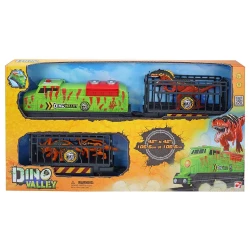Dino Express Motorized Train Set with Dinosaurs and Cargo Cars