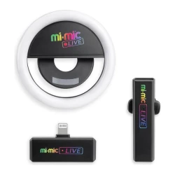 طقم تسجيل فيديو مباشر Mi Mic للهواتف التي تعمل بنظام Android، يتضمن إضاءة حلقية، ميكروفون، اتصال لاسلكي 2.4 جيجاهرتز
