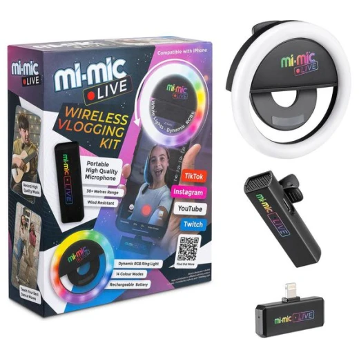 طقم تسجيل فيديو مباشر Mi Mic للهواتف التي تعمل بنظام Android، يتضمن إضاءة حلقية، ميكروفون، اتصال لاسلكي 2.4 جيجاهرتز - Image 6