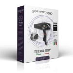 Techno Dry Hair Dryer Super Power Professional Black 2000W For All Hair Types With 3 Heat Settings and Cool Shot Function, Salon Quality Results - Techno Dry