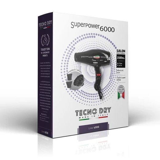 Techno Dry Hair Dryer Super Power Professional Black 2000W For All Hair Types With 3 Heat Settings and Cool Shot Function, Salon Quality Results Techno Dry Hair Dryer Super Power Professional Black 2000W For All Hair Types With 3 Heat Settings and Cool Shot Function, Salon Quality Results