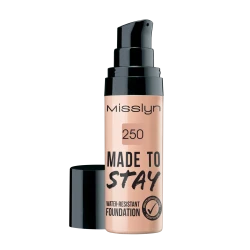 Misslyn Made To Stay Water Resistant Foundation 30ml, 250 True Beige