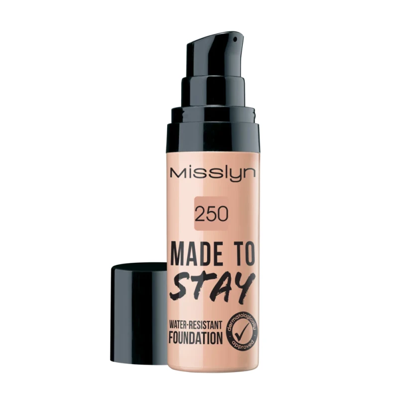 Misslyn Made To Stay Water Resistant Foundation 30ml, 250 True Beige - Misslyn