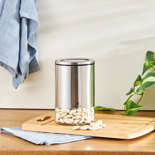 Karaca Walter Inox Storage Container M Set: Premium, Durable Glass Construction for Optimal Food Preservation, Airtight Seal, Versatile Use for Kitchen Organization, 1 Piece - karaca - Image 4