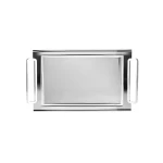 Karaca Çamlıca Stainless Steel Serving Tray 23x37 cm Rectangle Shape with Durable Construction and Elegant Design Perfect for Serving Snacks, Drinks, and Appetizers 23 x 37 cm - karaca