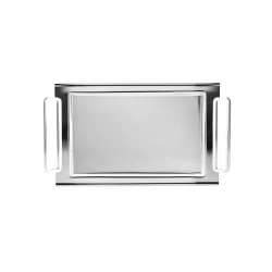 Karaca Çamlıca Stainless Steel Serving Tray 23x37 cm Rectangle Shape with Durable Construction and Elegant Design Perfect for Serving Snacks, Drinks, and Appetizers 23 x 37 cm