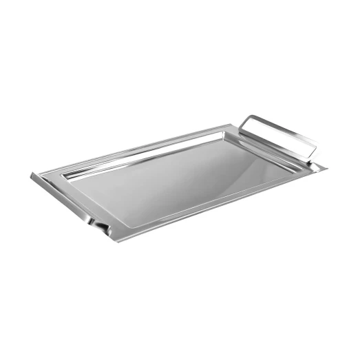 Karaca Çamlıca Stainless Steel Serving Tray 23x37 cm Rectangle Shape with Durable Construction and Elegant Design Perfect for Serving Snacks, Drinks, and Appetizers 23 x 37 cm - karaca - Image 2