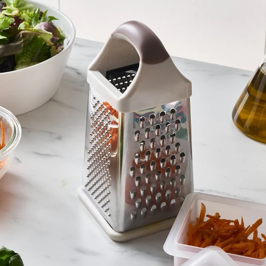 Crick Crack Harmony Grater 23 cm Multicolor Stainless Steel Kitchen Utensil for Easy Food Preparation and Vegetable Shredding. Features Durable Construction for Long Lasting Use.