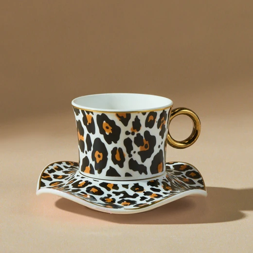 Karaca Zerrin 6 Person Coffee Cup Set Exquisite Porcelain White and Gold Design 90 ml Cups Elegant Serving for 6 Guests Perfect for Coffee and Special Occasions - karaca - Image 6
