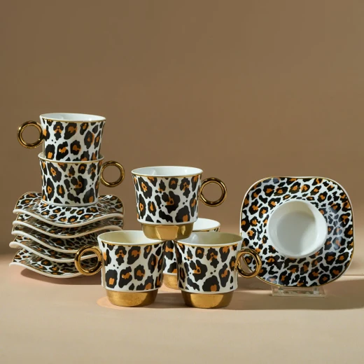 Karaca Zerrin 6 Person Coffee Cup Set Exquisite Porcelain White and Gold Design 90 ml Cups Elegant Serving for 6 Guests Perfect for Coffee and Special Occasions Karaca Zerrin 6 Person Coffee Cup Set Exquisite Porcelain White and Gold Design 90 ml Cups Elegant Serving for 6 Guests Perfect for Coffee and Special Occasions