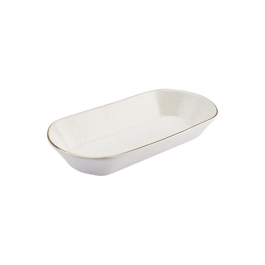 Karaca Calvin Ekru Embossed Ceramic Gondola Dish 29 cm Elegant Serving Piece for Fruits, Desserts, and Appetizers Perfect for Special Occasions and Everyday Use Karaca Calvin Ekru Embossed Ceramic Gondola Dish 29 cm Elegant Serving Piece for Fruits, Desserts, and Appetizers Perfect for Special Occasions and Everyday Use