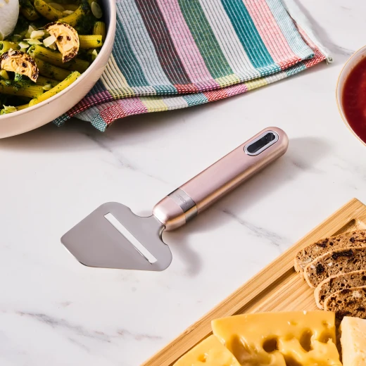 Karaca Mastermaid Rose Gold Cheese Slicer Kitchen Gadget 23cm Stainless Steel Blade for Effortless Slicing of Various Cheese Types, Ergonomic Handle, Easy to Clean and Maintain - karaca - Image 4