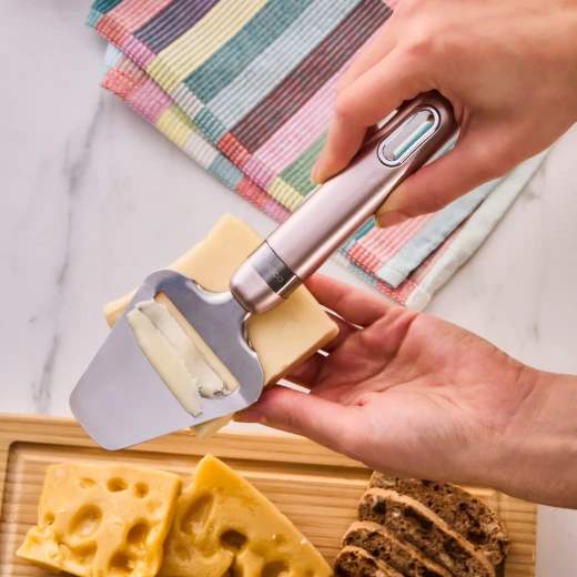 Karaca Mastermaid Rose Gold Cheese Slicer Kitchen Gadget 23cm Stainless Steel Blade for Effortless Slicing of Various Cheese Types, Ergonomic Handle, Easy to Clean and Maintain - karaca - Image 3