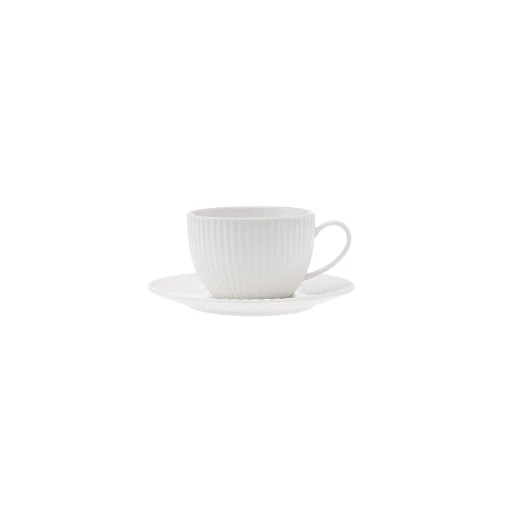 Karaca Seashell White Porcelain 2 Person Tea Cup Set with Saucers, Elegant Design, 200ml Capacity, Perfect for Coffee and Tea, Dishwasher Safe - karaca - Image 3