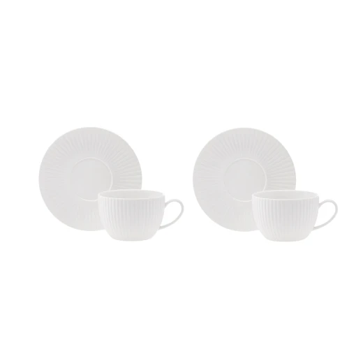 Karaca Seashell White Porcelain 2 Person Tea Cup Set with Saucers, Elegant Design, 200ml Capacity, Perfect for Coffee and Tea, Dishwasher Safe Karaca Seashell White Porcelain 2 Person Tea Cup Set with Saucers, Elegant Design, 200ml Capacity, Perfect for Coffee and Tea, Dishwasher Safe