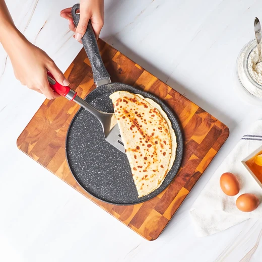 Karaca Mutfaksever Biogranit Grey Crepe Pan 26 cm, Non-Stick, Induction Compatible - karaca - Image 6
