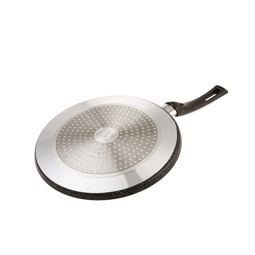 Karaca Mutfaksever Biogranit Grey Crepe Pan 26 cm, Non-Stick, Induction Compatible - karaca - Image 2