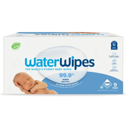 WaterWipes Baby Wipes Sensitive Newborn Skin, 540 Wipes (9 Packs of 60 Wipes) - WaterWipes - Image 12