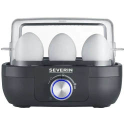 Severin EK 3166 Egg Boiler Black BPA Free with Egg Piercer, Boils 7 Eggs Simultaneously, Auto Shutoff, Compact Design Ideal for Kitchens, 1-Year Warranty