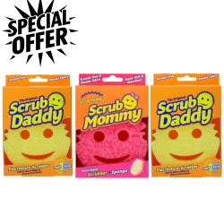 Scrub Daddy & Scrub Mommy Original Sponge Bundle – Perfect for Countertops and Surfaces, Soft Yet Firm Texture for Gentle and Tough Scrubbing, Durable and Long-Lasting Performance, Ideal for Household Cleaning