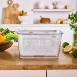 طقم حاويات تخزين الطعام من كاراجا سيتروس 4 قطع ابيض متين محكم الاغلاق خالي من مادة BPA تنظيم مثالي للمطبخ حاويات بلاستيكية مثالية للتبريد والتخزين في خزانة المؤن - كراجا