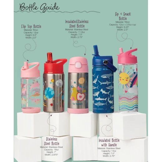 Stephen Joseph Kids Double Wall Stainless Steel Water Bottle, Shark, 11.8 Ounce - Stephen Joseph - Image 6