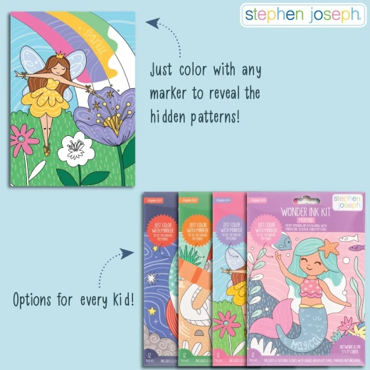 Stephen Joseph, Wonder Ink Toddler Art Set, Mess Free Coloring Pages, Toddler Travel Activity, Mermaid - Stephen Joseph - Image 2