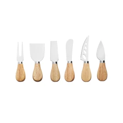 Karaca Forest 6 Piece Wooden Serving Set for One Person with Natural Wood Grain Finish and Elegant Design Perfect for Individual Meals and Small Portions, Includes 6 Pieces