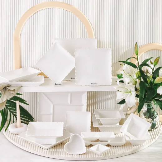 Karaca Ivy Porcelain Cereal Soup Bowl Set White Elegant Design 14.2cm x 14.2cm Perfect for Serving Soups and Cereals Premium Quality Dishwasher Safe Durable and Stylish - karaca - Image 3
